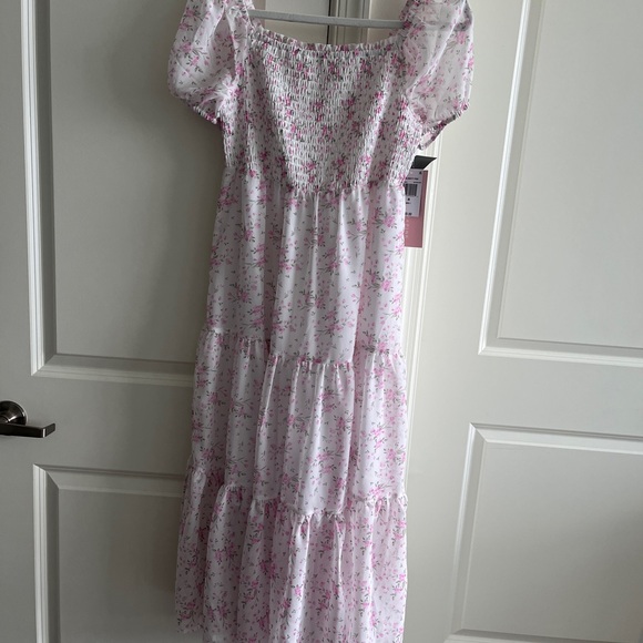 Celebrity Pink Floral Smocked Dress - Picture 1 of 4